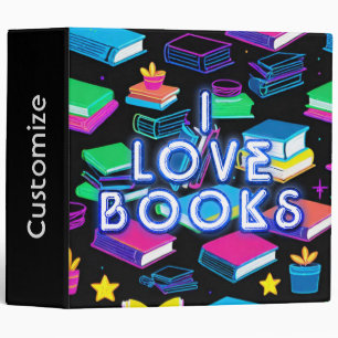 I Love Books Colorful 3 Ring Binder