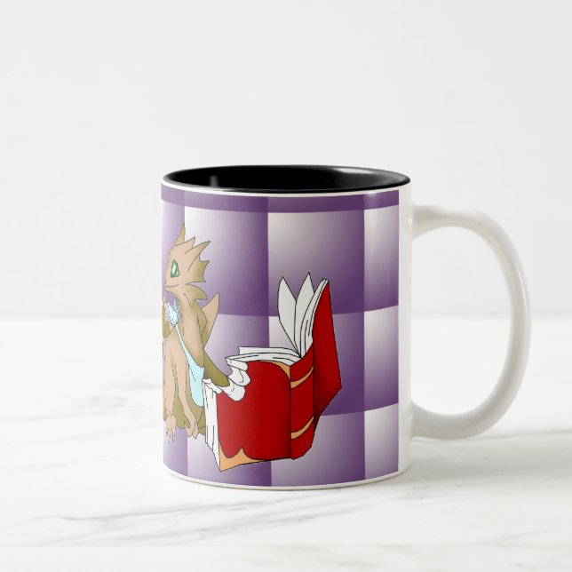 I Love Books Dragon Mug Purple Quilt (Right)