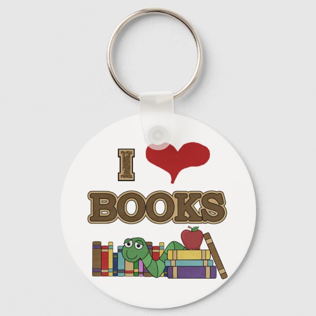 I Love Books Keychain (Front)