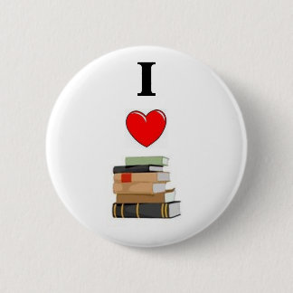 I LOVE Books Pinback Button