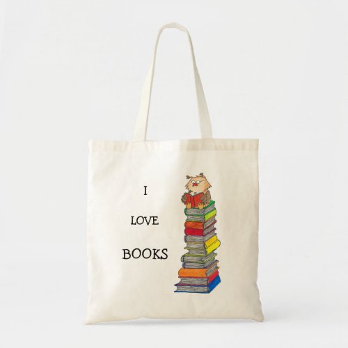 I LOVE BOOKS tote bag by Nicole Janes