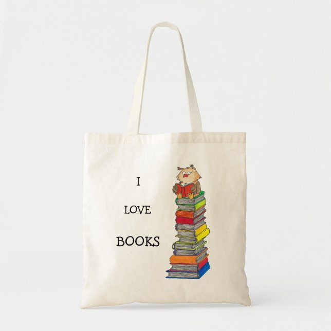 I LOVE BOOKS tote bag by Nicole Janes (Front)