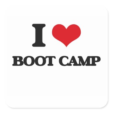 I Love Boot Camp Square Sticker I Love Boot Camp Square Sticker