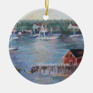 I Love Boothbay Harbor Christmas Ornament