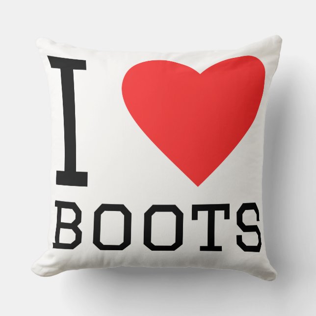 I love boots throw pillow (Front)