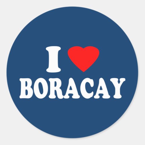 I Love Boracay Classic Round Sticker