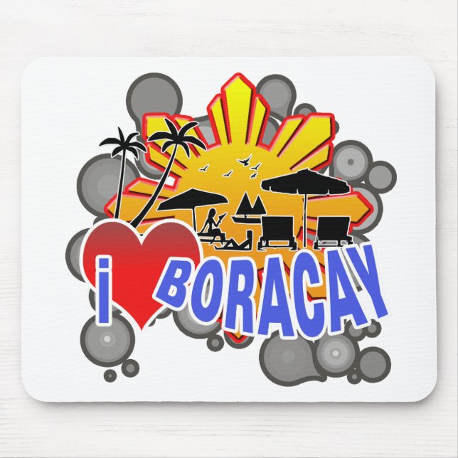 I Love Boracay Mouse Pad (Front)