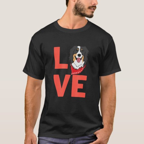 I Love Border Collie Dog Pet Owners And Animal T_Shirt