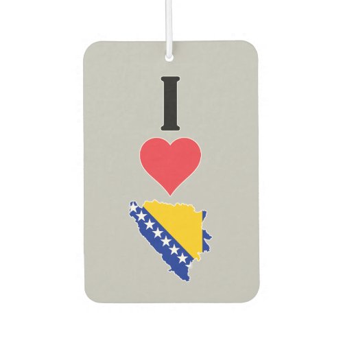 I Love Bosnia and Herzegovina Country Flag Map Air Freshener