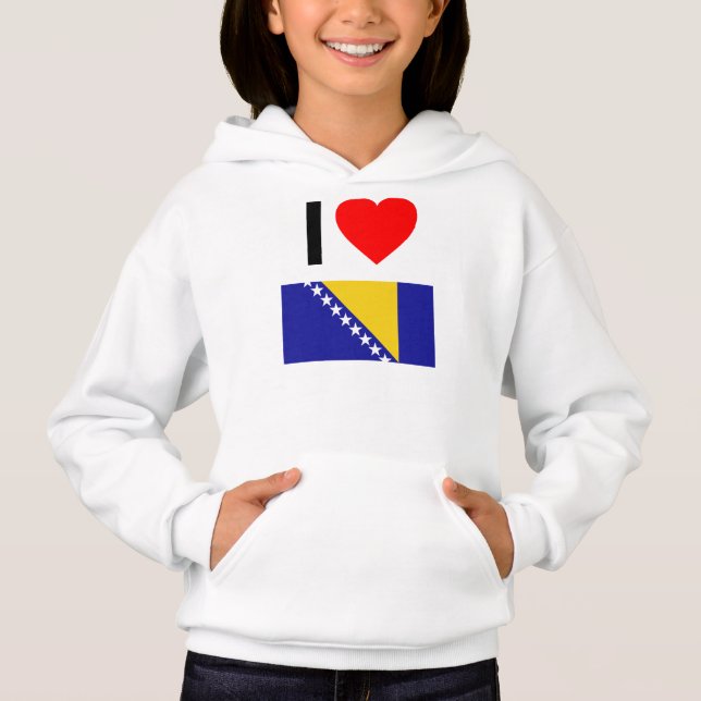 i love bosnia and herzegovina hoodie (Front)