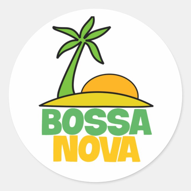 I love Bossa Nova gift for brazillian music lovers Classic Round Sticker (Front)