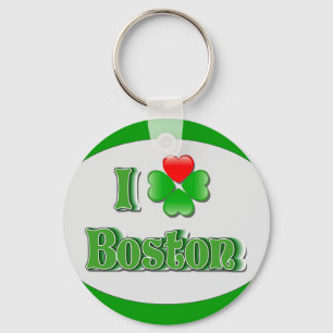 i Love Boston - Clover Keychain