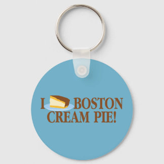 I Love Boston Cream Pie Keychain