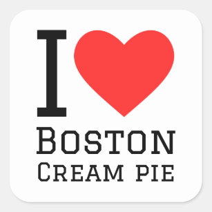 I love Boston cream pie  Square Sticker