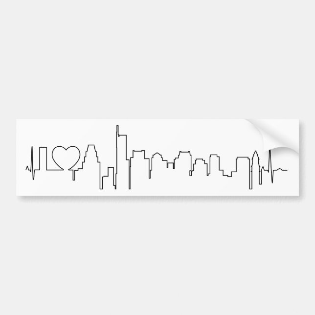 I love Boston in an extraordinary ecg style Bumper Sticker (Front)