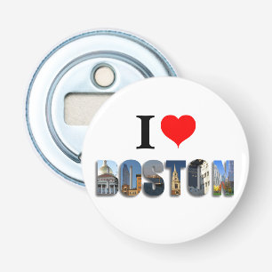 I Love Boston Massachusetts City Travel Photos Bottle Opener