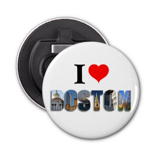 I Love Boston Massachusetts City Travel Photos Bottle Opener