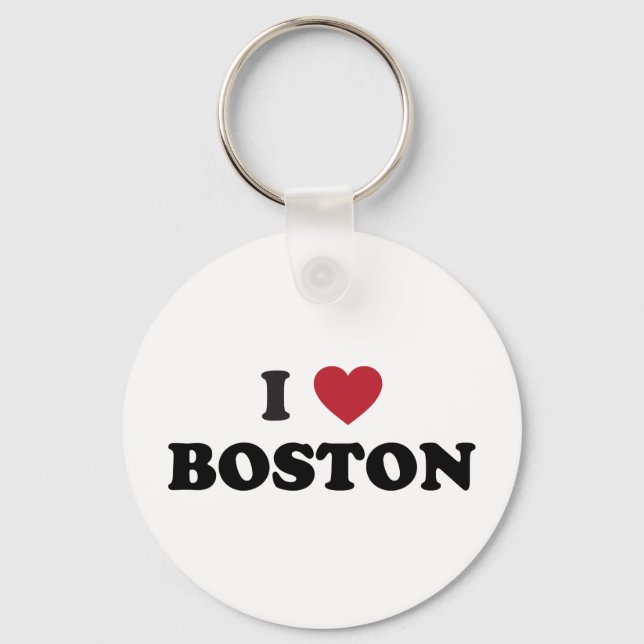 I Love Boston Massachusetts Keychain (Front)