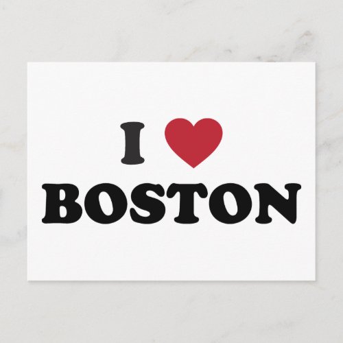 I Love Boston Massachusetts Postcard