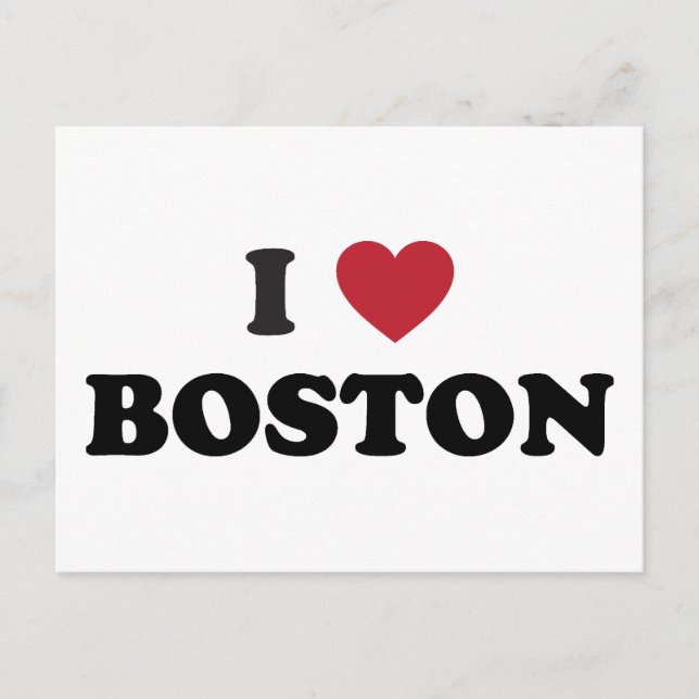 I Love Boston Massachusetts Postcard (Front)