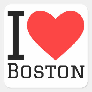 I love boston square sticker