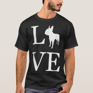 I Love Boston Terrier Dog Lover White Graphic Pet T-Shirt