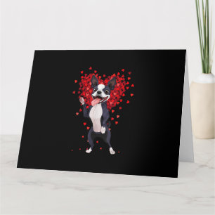 I Love Boston Terrier Funny Heart Valentine Gift Card
