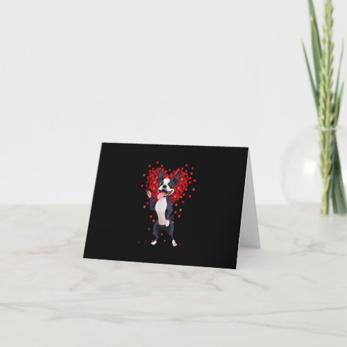 I Love Boston Terrier Funny Heart Valentine Gift Note Card