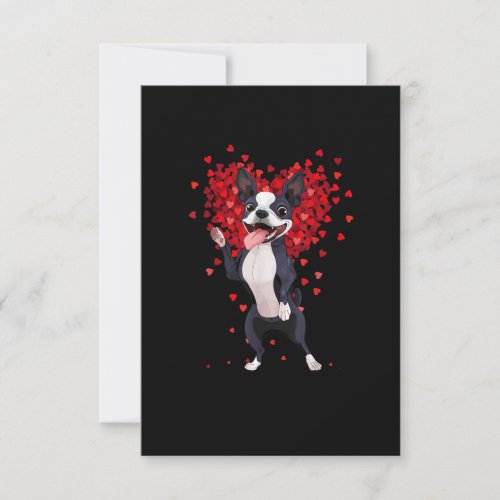 I Love Boston Terrier Funny Heart Valentine Gift RSVP Card