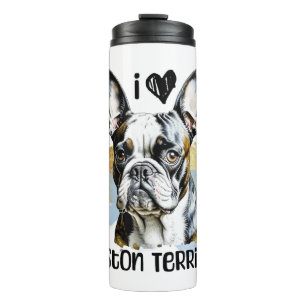 I Love Boston Terriers Thermal Tumbler