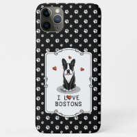 I Love Bostons Boston Terriers (black & white)