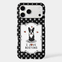 I Love Bostons Boston Terriers (black & white)