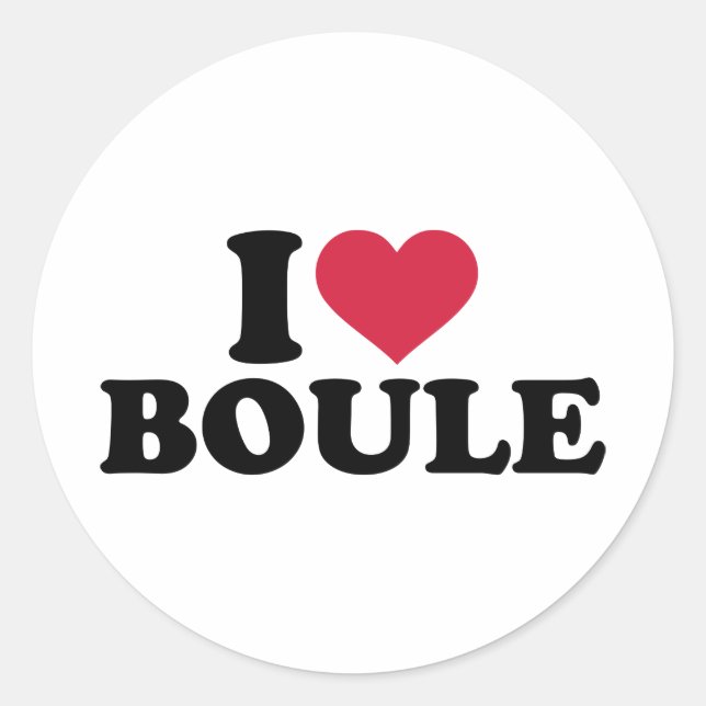 I love Boule Petanque Classic Round Sticker (Front)