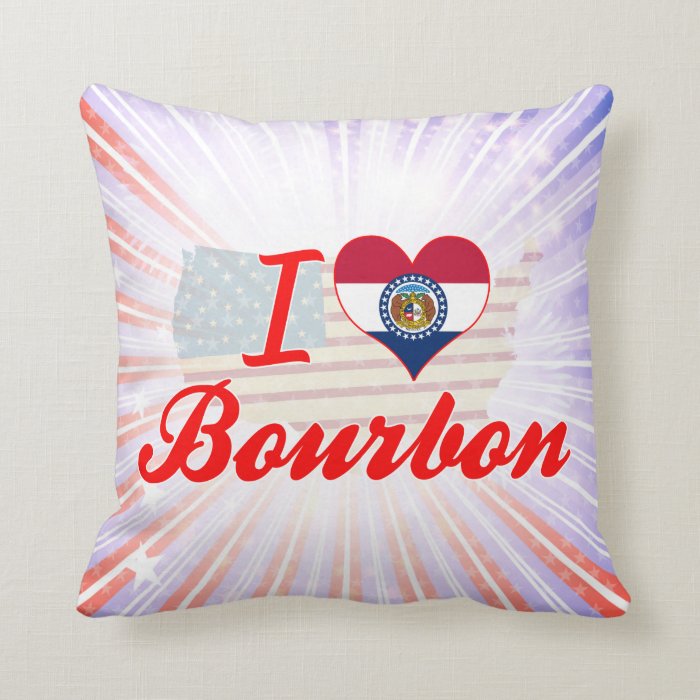 I Love Bourbon, Missouri Throw Pillows
