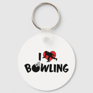 I Love Bowling Keychain