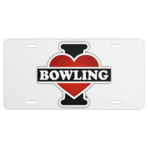 I Love Bowling License Plate