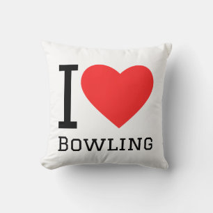 I love bowling throw pillow