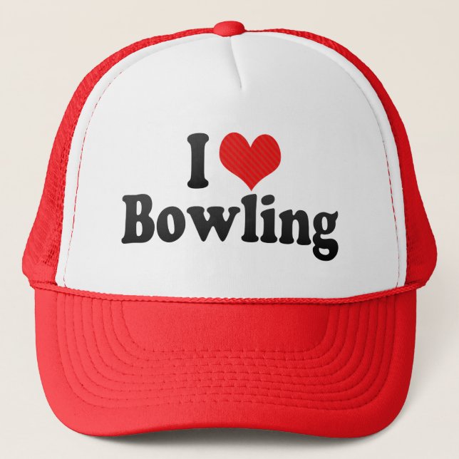 I Love Bowling Trucker Hat (Front)