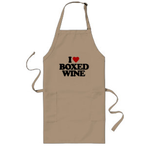 I LOVE BOXED WINE LONG APRON