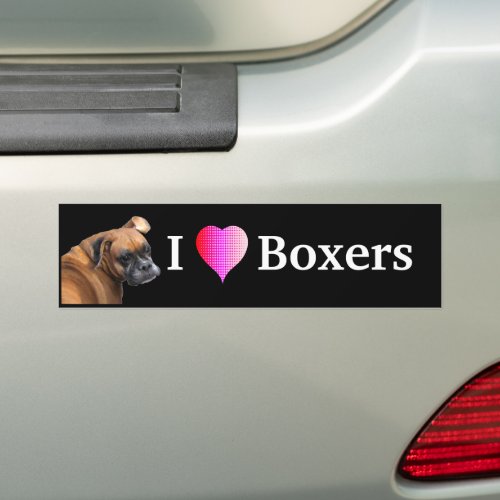 I Love Boxers Bumper Sticker