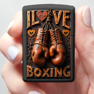 I Love Boxing Art Zippo Lighter