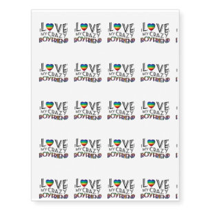 I Love Boyfriend Lgbt Gay Lesbian Rainbow Pride Temporary Tattoos