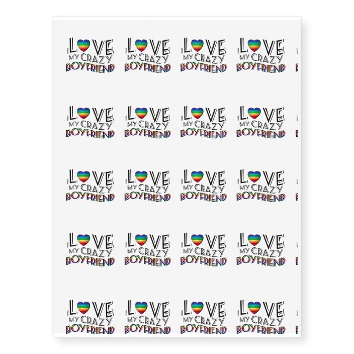 I Love Boyfriend Lgbt Gay Lesbian Rainbow Pride Temporary Tattoos