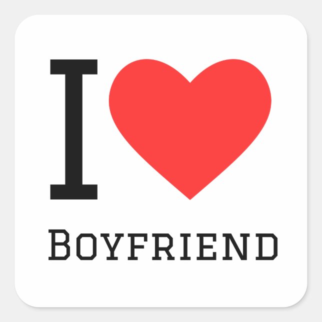 I love boyfriend square sticker (Front)