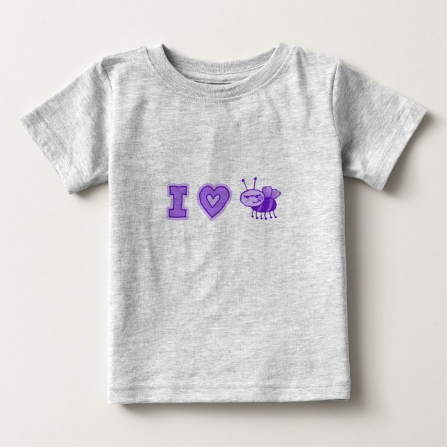 "I Love Boys" Baby Creeper in Nat'l /Purple (Front)