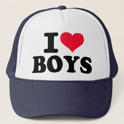 I love boys trucker hat