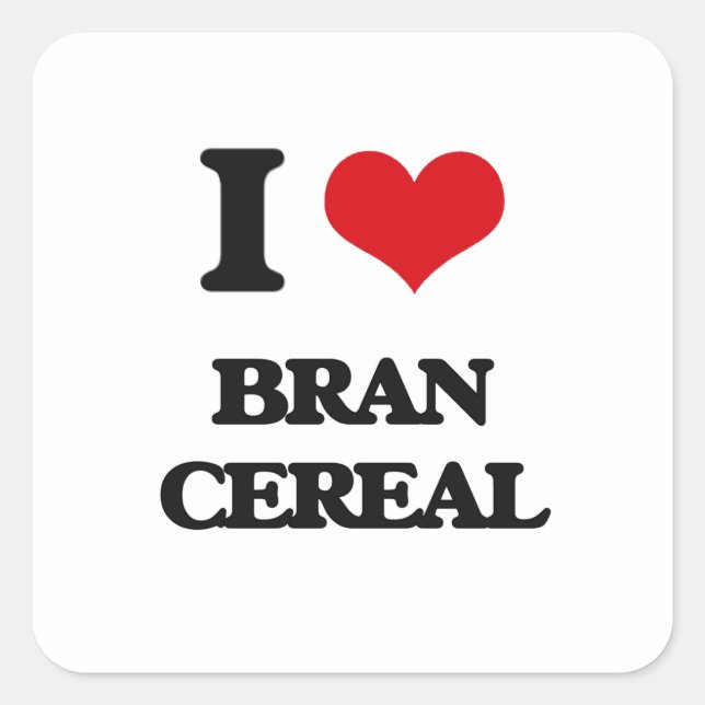 I Love Bran Cereal Square Sticker (Front)