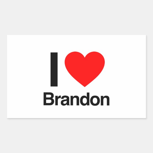 i love brandon rectangular sticker (Front)