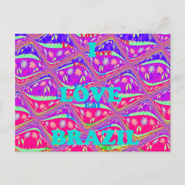 I love Brazil: Beautiful Samba traditional colors Postcard (Front)