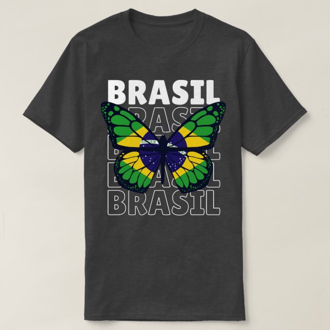 I Love Brazil Brazil Flag Brazilian Pride T-Shirt (Design Front)